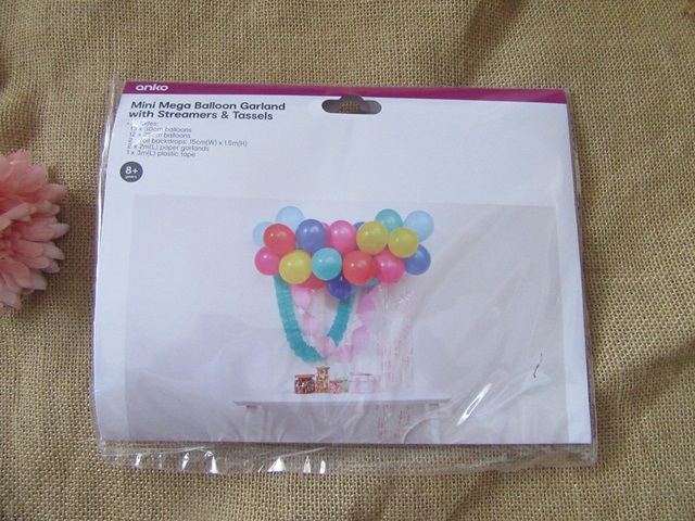 1Set Mini Mega Balloon Garland with Streamers Tassels Party Favo - Click Image to Close