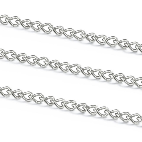 100Meter Nickel Color Thin Cable Link Chain Jewelry Finding 2mm - Click Image to Close