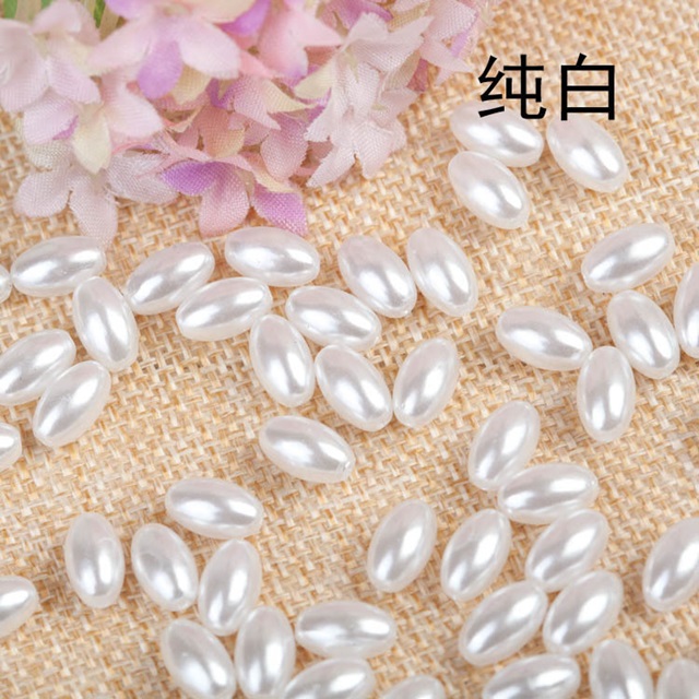 250g (1180Pcs) White Faux Rice Simulate Pearl Beads Loose Beads - Click Image to Close