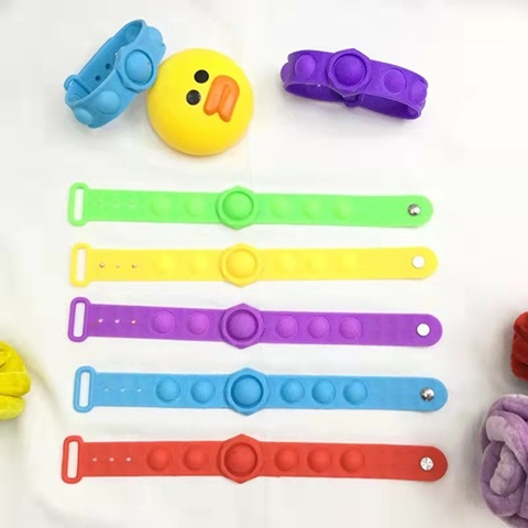 6Pcs Funny Pop It Bracelet Anti Stress Kid's Toy Mixed Color - Click Image to Close