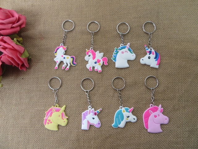 50Pcs Unicorn Charm Key Ring Key Chain Keyring Wholesale - Click Image to Close