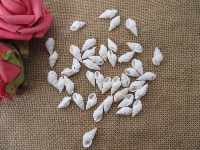 100g (180Pcs) White Spiral Natural Shell Bead Charm Jewelry - Click Image to Close