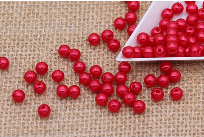 2500 Red Round Simulate Pearl Loose Beads 6mm - Click Image to Close