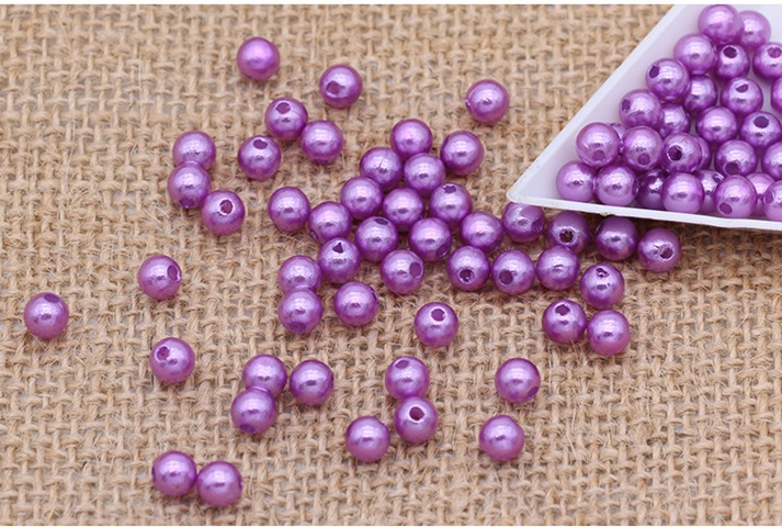 2500 Purple Round Simulate Pearl Loose Beads 6mm - Click Image to Close