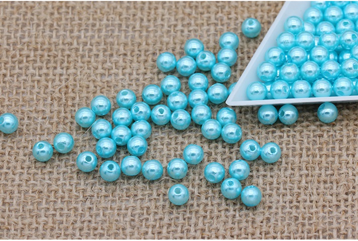 2500 Blue Round Simulate Pearl Loose Beads 6mm - Click Image to Close