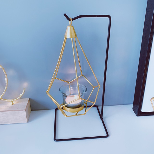 1Pc Modern Nordic Style Geometric Metal Hanging Candle Holder - Click Image to Close