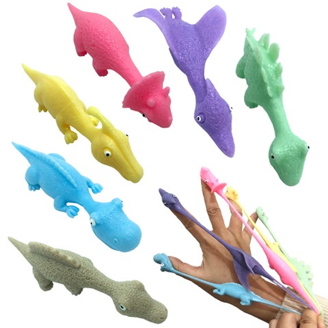 20Pcs Soft Finger Shooter Sticky Stretchy Dinosaur Kid's Toy - Click Image to Close