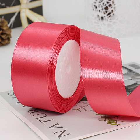 10Rolls X 25Yards Rose Satin Ribbon 18mm - Click Image to Close