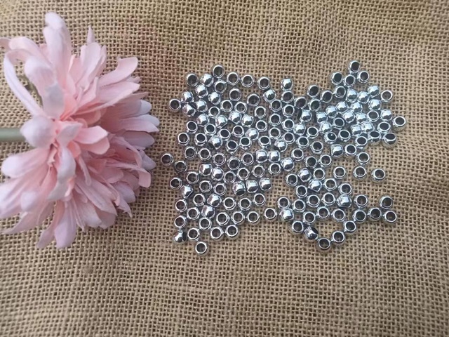 250g (1100Pcs) Silver Plated Pony Beads Jewelry Finding 8mm - Click Image to Close