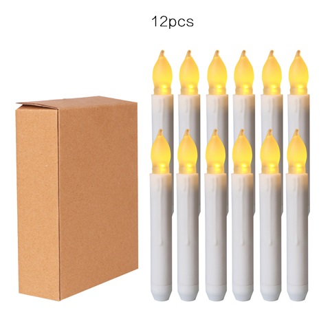 12Pcs Short LED Candles Stick Flameless Flickering Electric - Click Image to Close