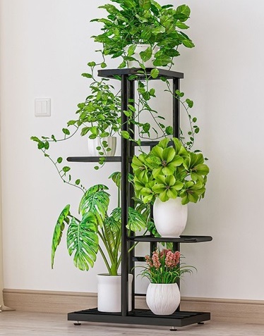 1Set Black 4 Layer 5 Multiple Potted Plant Stand Display Rack - Click Image to Close