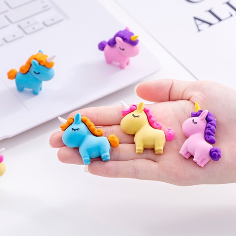 36Pcs Unicorn Shaped Erasers Children School Use Mixed - Click Image to Close