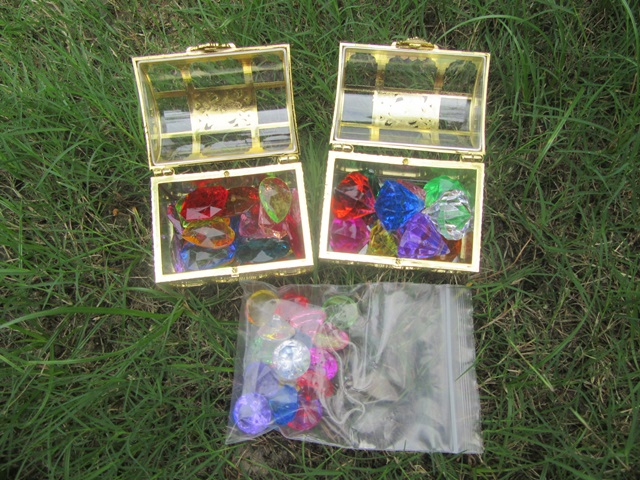 4Sets Pirate Treasure Chest Box with Colorful Gems Pretend Toys - Click Image to Close