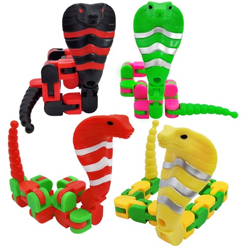 10Pcs Funny Snake Wacky Tracks Snap and Click Stress Relief Fidg - Click Image to Close