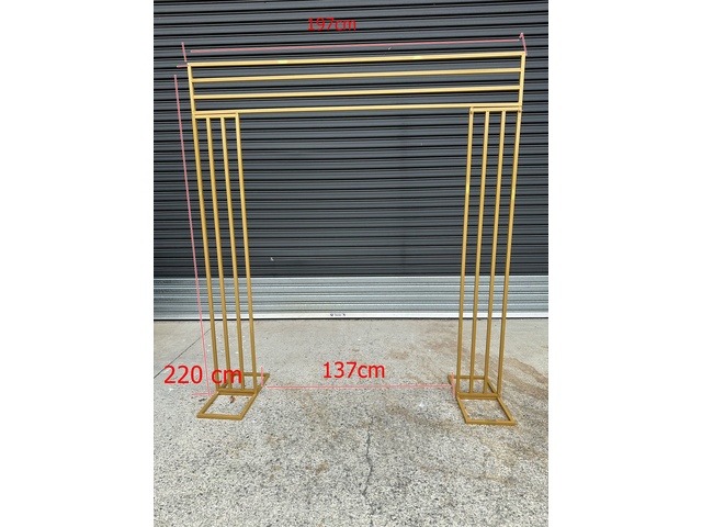 1X Golden Heavy Duty Large Square Wedding Arch Backdrop - Click Image to Close