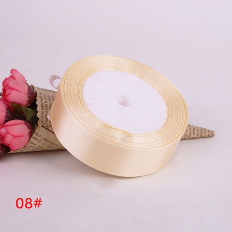 10Rolls X 25Yards Ivory Satin Ribbon 18mm - Click Image to Close