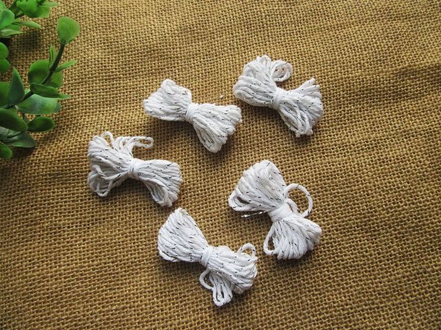 12Pcs x 3m White Silver Knitting Yarn String Crochet Wool - Click Image to Close