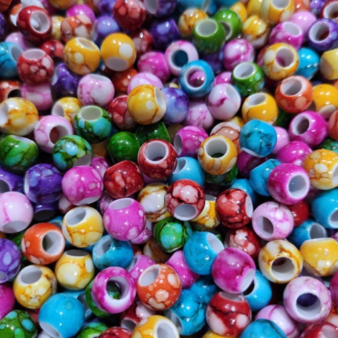 250Gram (630Pcs) Loose Round Beads Pony Beads Mixed Color - Click Image to Close