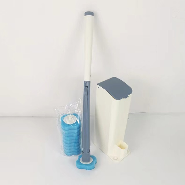 1Set Disposable Long Handle Toilet Brush and Holder Set Toilet C - Click Image to Close