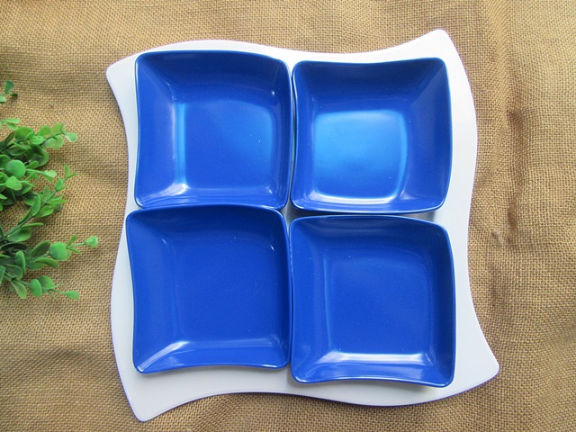 3Set x 5Pcs Wave Serving Dish Platter Holders Snack Salad Plate - Click Image to Close