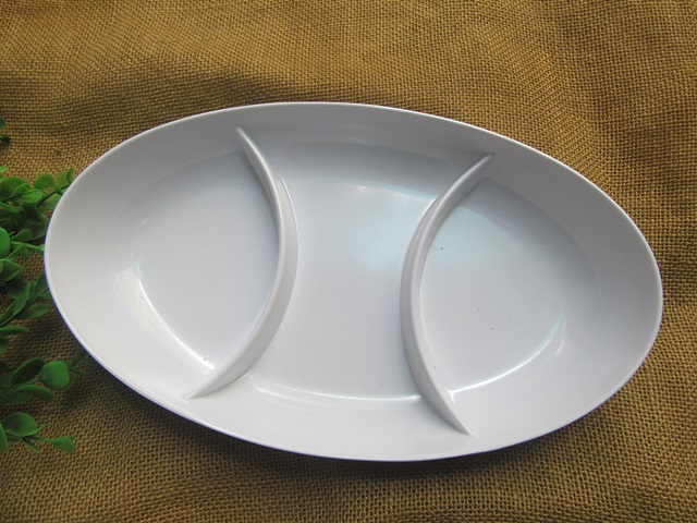 8Pcs Divided Dish Plate 3-Section Snack Serving Plate Wholesale - Click Image to Close