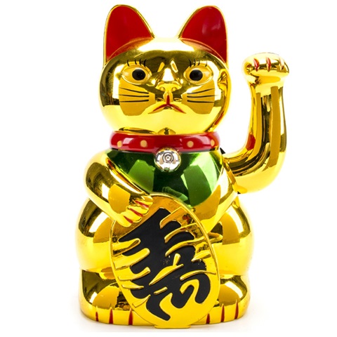 1X Wish-Fulfilling Fortune Money Cat Waving Paw 8 Inch - Click Image to Close