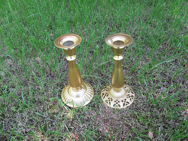 1Pc Ins Minimalist Candlestick Gold 17cm High Random Design - Click Image to Close