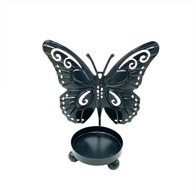 1Pc Black Butterfly Candle Holder Shadow Tealight Wedding Party - Click Image to Close