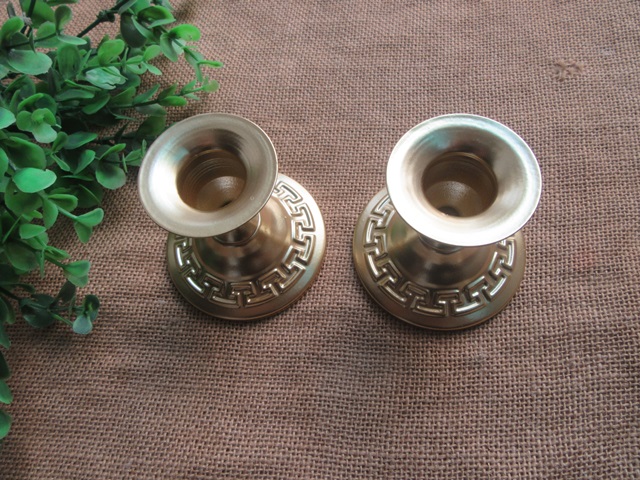 1Pc Ins Minimalist Candlestick Gold Pillar Meander Pattern - Click Image to Close