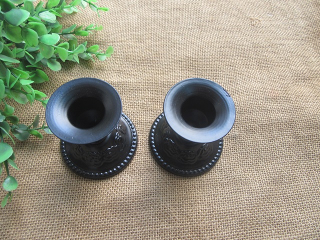 1Pc Ins Minimalist Candlestick Black Pillar Rose Pattern - Click Image to Close