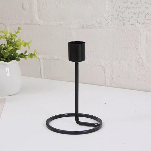 1Pc Black Candle Holder Candlestick Ornaments Wedding Party Deco - Click Image to Close