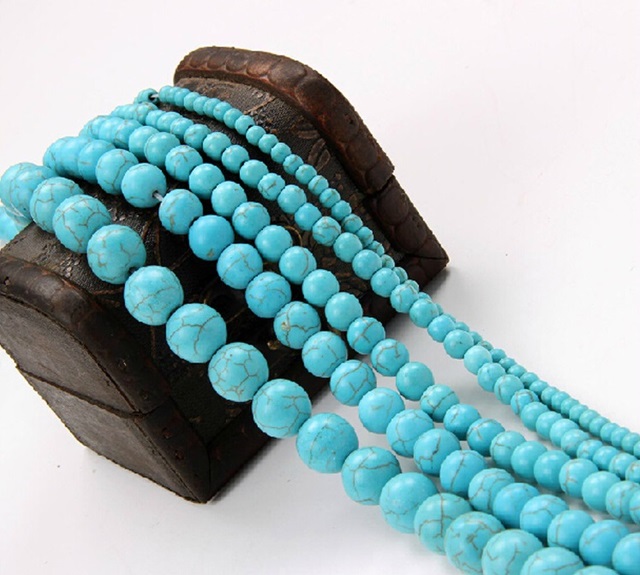 6Sheet Rare Turquoise 6/8mm Round beads - Click Image to Close