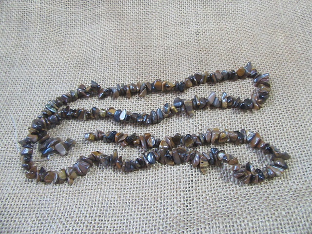 5Strands x 240pcs Tiger Eye Gemstone Loose Chip Beads DIY Access - Click Image to Close