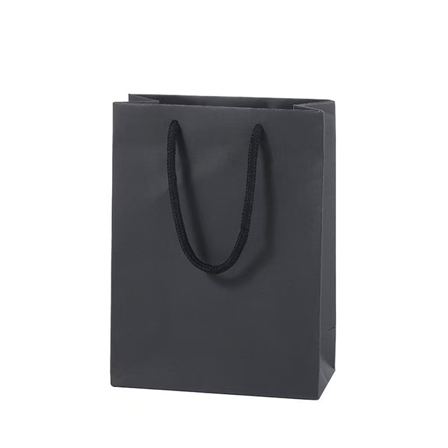 10Pcs Thick Black Kraft Paper Gift Carry Shopping Bag 19.2x16x8 - Click Image to Close