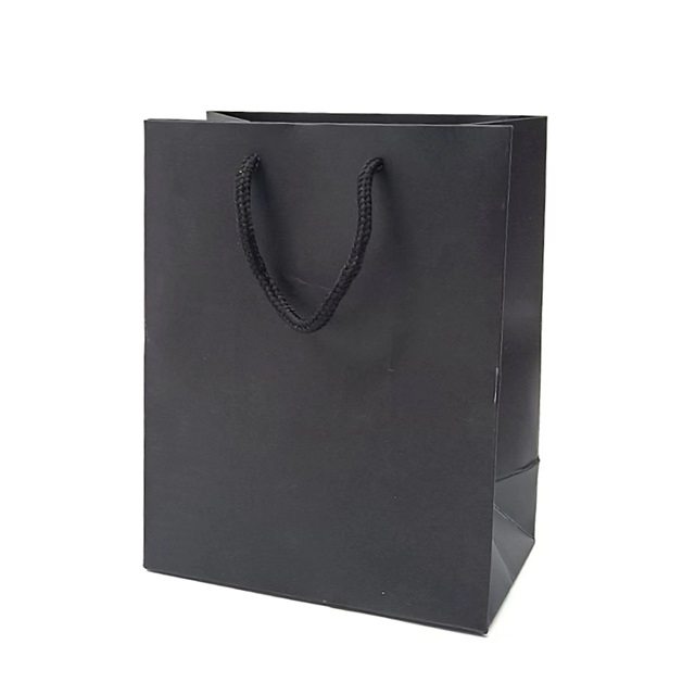 10Pcs Thick Black Kraft Paper Gift Carry Shopping Bag 37x26x10cm - Click Image to Close