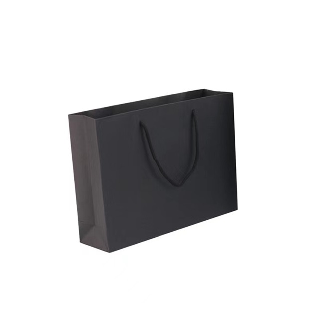 10Pcs Thick Black Kraft Paper Gift Carry Shopping Bag 30x24x12cm - Click Image to Close