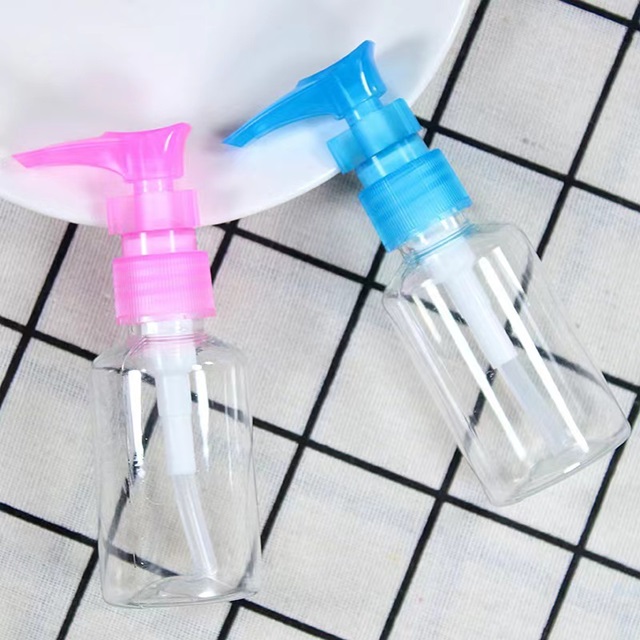 10Pcs Plastic Transparent Barber Comestic Press Bottle 50ml - Click Image to Close