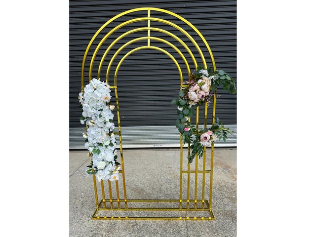 1X HQ Golden Heavy Duty Large Square Wedding Arch Backdrop - Click Image to Close