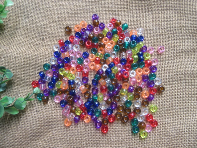 2Packs x 650Pcs Barrel Pony Beads Loose Bead 8mm Mixed - Click Image to Close