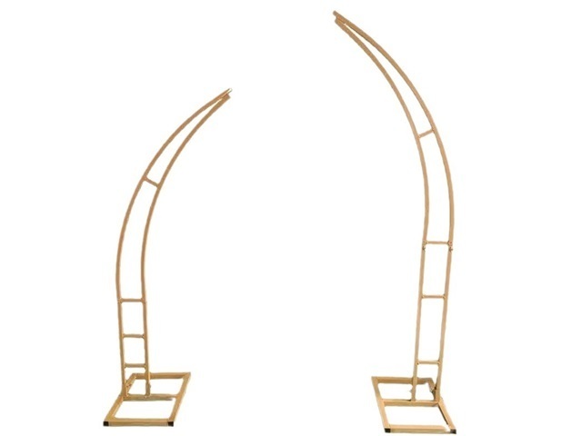 1Set 2Pcs New Golden Garden Arch Double Round Heavy Duty Stand - Click Image to Close