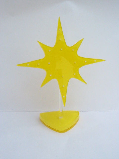 1X Yellow FIREWORK Earring Display Stand Holds 8prs - Click Image to Close