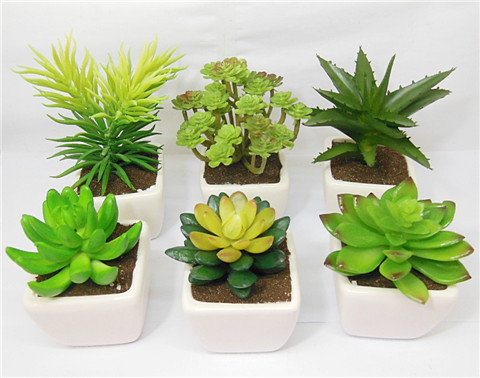 6X New Artificial Potted Plant Desktop Decoration - Click Image to Close