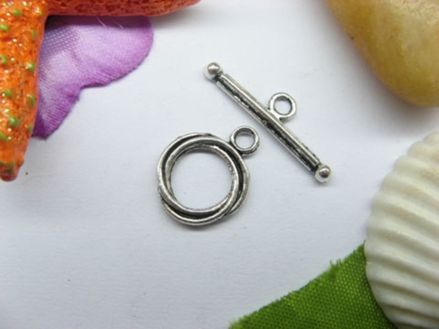 50sets Metal Twist Circle Toggle Clasp yw-ac-tc44 - Click Image to Close