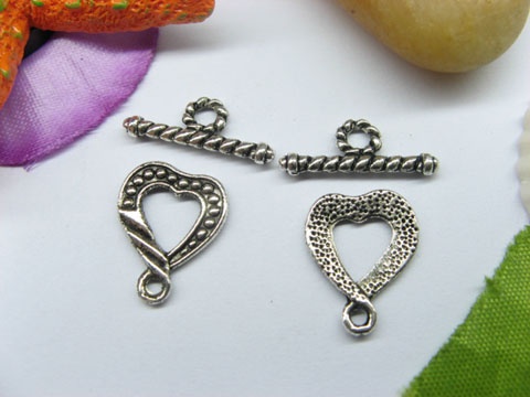 50sets Metal Heart Toggle Clasp yw-ac-tc63 - Click Image to Close