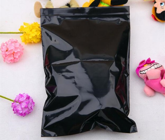 100Pcs Black Resealable Zip Lock Plastic Bag Pouch 25x17cm - Click Image to Close